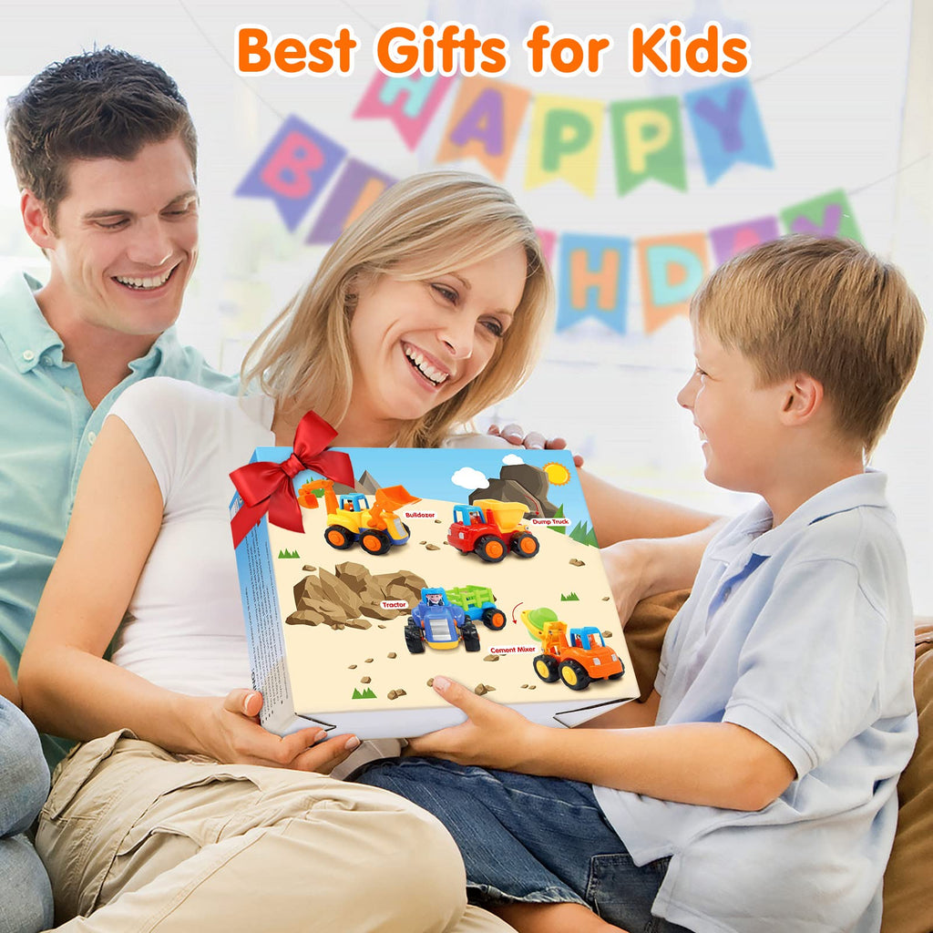 Toddler Toy Car,4PCS Inertia Toy Push and Go Cars,Toys for 2 Year Old Boy