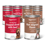 Amazon Basics Chopped Ground Dinner Wet Dog Food Variety Pack, Filet Mignon Flavor and with Beef, Made with Natural Ingredients, 13.2oz Cans (Pack of 12)