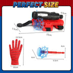 3 Sets Spider Web Shooters Halloween Party Favors Decorations for Kids Wrist Launcher Toys with Hero Gloves Auto Resetting Boards Spider Cape and Mask Cosplay Costume for Kids Birthday Party