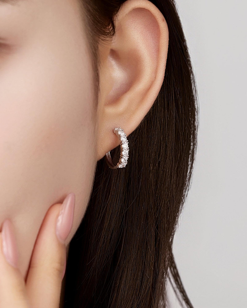 1.15CT Moissanite Hoop Earrings for Women, 925 Sterling Silve Huggie Hoops