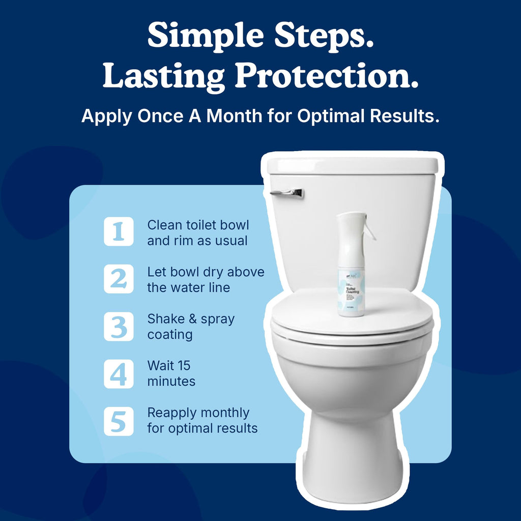spotLESS MATERIALS Toilet Coating, Toilet Coating Spray for Ceramic and Porcelain, Water Repellent Barrier, Helps Reduce Scrubbing and Cleaning Time, PFAS Free Bathroom Essential, Cleaning Supplies