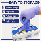 Klex Nitrile Exam Gloves - Medical Grade, Powder Free, Rubber Latex Free, Disposable Examination Grade Glove, Strong Food Safe, Lavender L Large, Box of 100