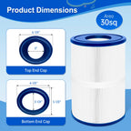 Porscan PDM30 Oval Spa Filter Fit for Dream Maker Hot Tubs 461269, Filbur FC9940, Crossover 730L 730S, Odyssey, Big EZ, EZL, 30 sq.ft Hot Tub Filter Cartridge