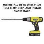 20 Pack - 72" x 5/16" Driveway Markers, Snow Stakes, Plow Stakes- Includes 12" Install Bit - Orange Reflective Fiberglass 6' (20)