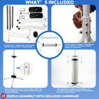 Skimzy Pool Filter Cleaner Stand, Dual-Mode Upright & Lay-Down Cleaning System with Support Bar, Smooth Bearing Rotation, Fits 3"/4"/6" Center Hole Cartridge Filters Up to 35"