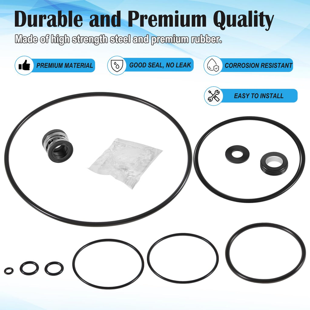 O-Ring Rebuild Repair Kit for Jandy Zodiac FHPF, FHPM, FloPro & VS FloPro Series Pool Pump, (Diffuser/Impeller/Backplate/Tail Piece Union/Trap Lid/Drain Plug) O-Rings/Water Slinger/PS-3890 Shaft Seal