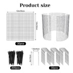10 Pack Round Plant Protector from Animals, 12'' x 12'' Metal Plant Cages，30Pcs Metal Mesh to Keep Animals Out, Garden Protection Bunny Barricades, Wire Plant Protectors for Rabbits Chicken Duck