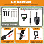 Garden Shovels for Digging, 31 Inch Small Shovel, Heavy Duty Metal Digging Shovel with D-Handle Grip, Short Kids Shovels for Digging, Mini Spade Shovel for Gardening, Camping, Beach, Car, Snow Removal