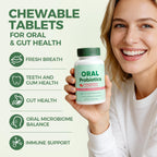 MORANDEE Oral Probiotics Supplement for Fresh Breath, Teeth and Gums Health, Strawberry Flavor, 60 Count (1)