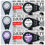 Gain Express Jewelers Loupe Magnifier, Jewelry Loop Magnifier with Light, Hastings Triplet Loupe 10X for Coin, Gem, Stamp, Diamond etc (White LED & UV Light)