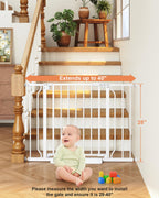 Cideny Baby Gate Auto Close, 29"-40" Dog Gate Indoor for Stairs & Doorways