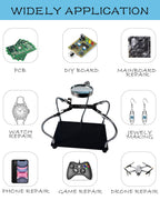 Kaisiking Helping Hands Soldering Station with Magnifying Glass, PCB Holder 4 Flexible Arms Magnifier and Third Hand Soldering Tool for Electronic Repair Soldering Jewelry Crafts