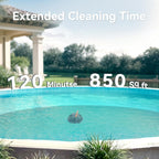 (2026 Upgrade) CliBot Cordless Pool Vacuum for Above Ground Pool - Dual-Motor Automatic Pool Cleaner with 120Mins Runtime, Easy One-Button Operation for Flat In-Ground and Above Ground Pools