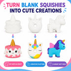 Jim&Gloria Paint Your Own Squishies, Jumbo Squishy Toy Gifts for Girls and Boys 8 9 10 11 12 13 14, Arts and Crafts Squeeze Toys, Party Favors for Birthday, Christmas Gift, Pack of 3