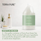 Terra Pure Hotel Hand & Body Wash Soap | Four Gallons | Designed to Refill Soap Dispensers (Set of 4)