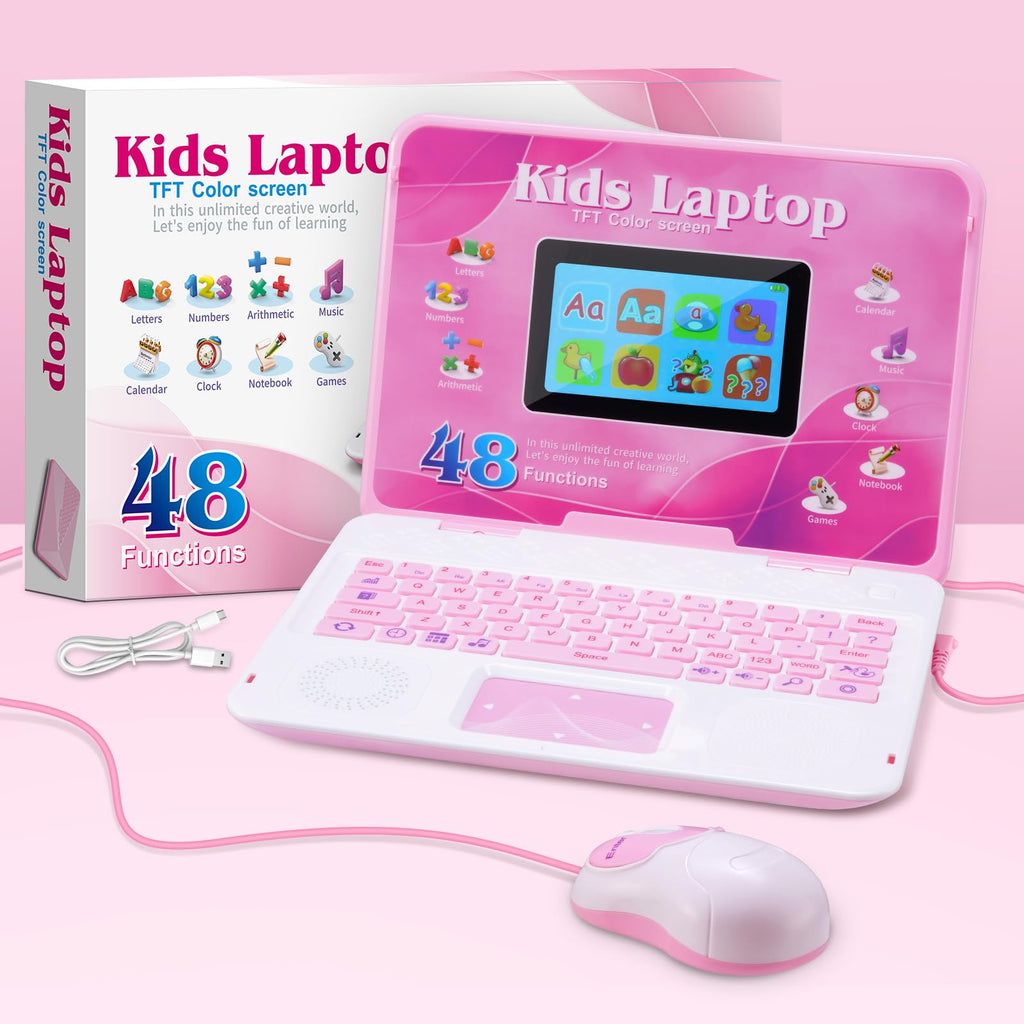 Kids Laptop, Educational Color Screen Laptop with 48 Learning Modes, Laptop for Kids Ages 5+