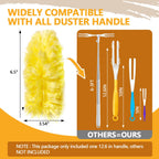 WAWINY 40 Pack Duster Refills Kit Fit for Swiffer Duster Handle,360° Deep Cleaner Heavy Duty Replacement with 1 Handle(Yellow)
