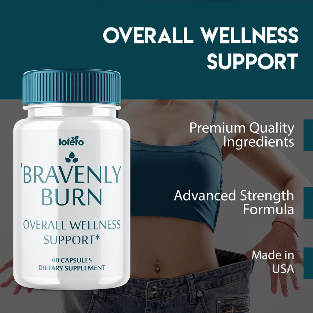 Bravenly Burn, BravenlyBurn Extreme Loss Support Digestive Gut Health Supplement, Advanced Wellness Formula Pills Capsulas, Premium Products Supports Blood Balance for Energy Pastillas (60 Capsules)
