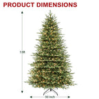 Hykolity 7.5 ft Prelit Christmas Tree with Realistic PE Foliage