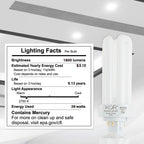 KOR 26W CFL Plug-in Bulb – GX24Q-3 Base, 2700K Warm White, Triple Tube, (4-Pin) Replaces Sylvania 20879, Philips 458240, GE 97614 – Pack of 4