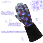 SKYDEER Women's Gardening Gloves - Genuine Deerskin Suede, Ultra-Soft Padded, Comfort Fit for Outdoor Work (SD6613LL/M)