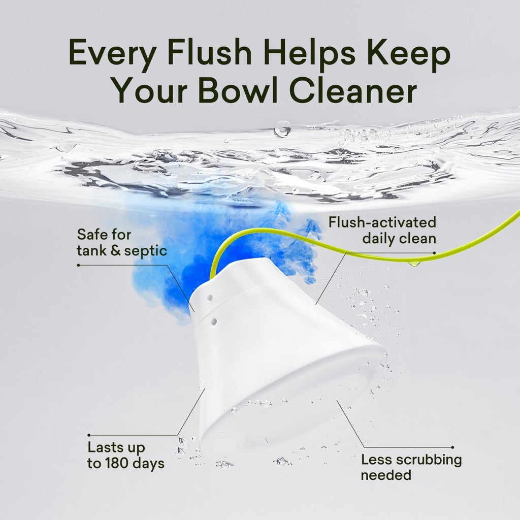 CECEBEAR In-Tank Toilet Cleaner Bottle, Automatic Toilet Bowl Cleaners for Hard Water Stains, Septic System Friendly, Long Lasting Up to 180 Days / 1000+ Flushes