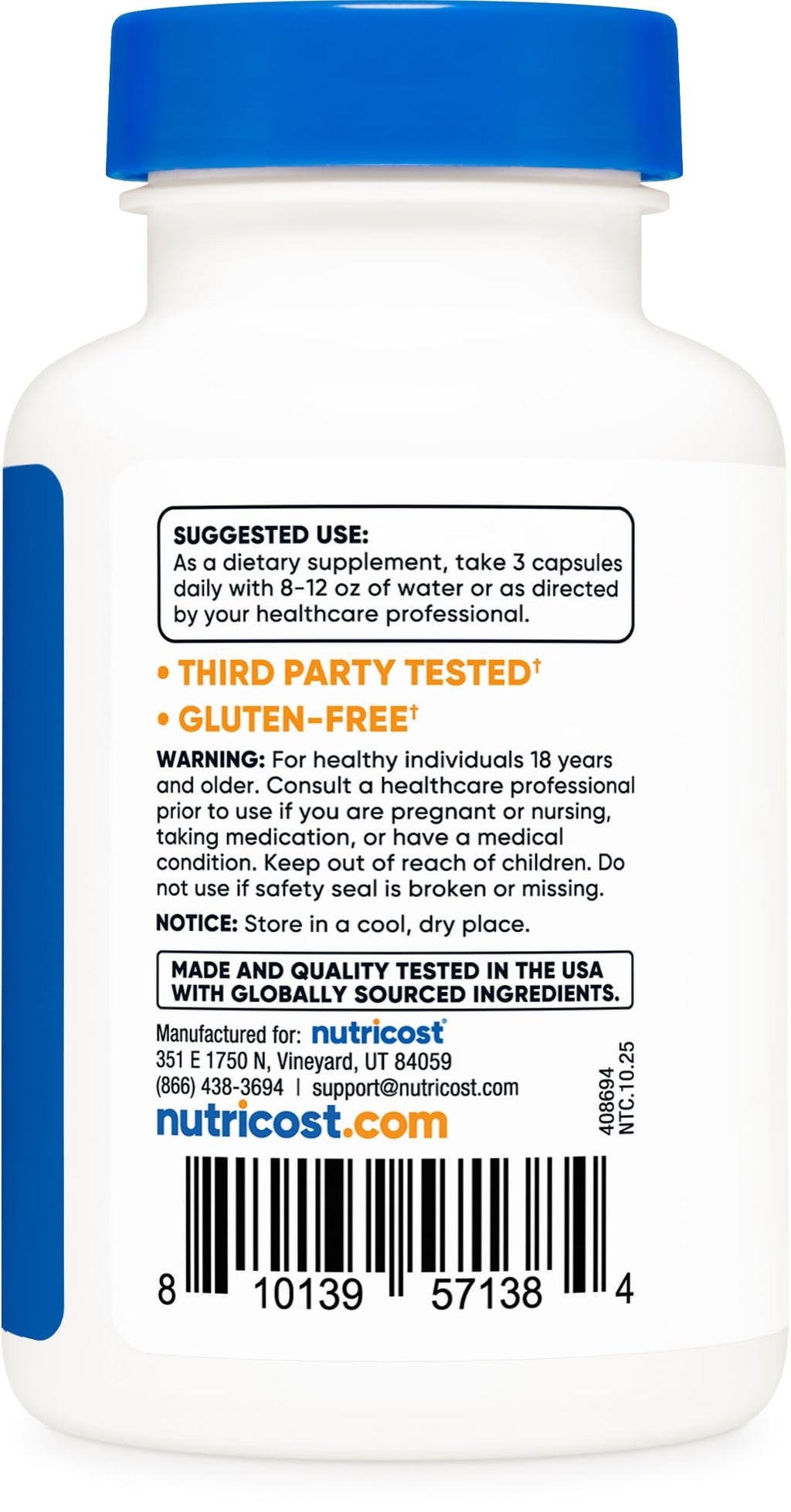 Nutricost Magnesium Glycinate Capsules (90 Capsules, 210 mg Per Serving) - Magnesium Glycinate Supplement for Gentle Absorption