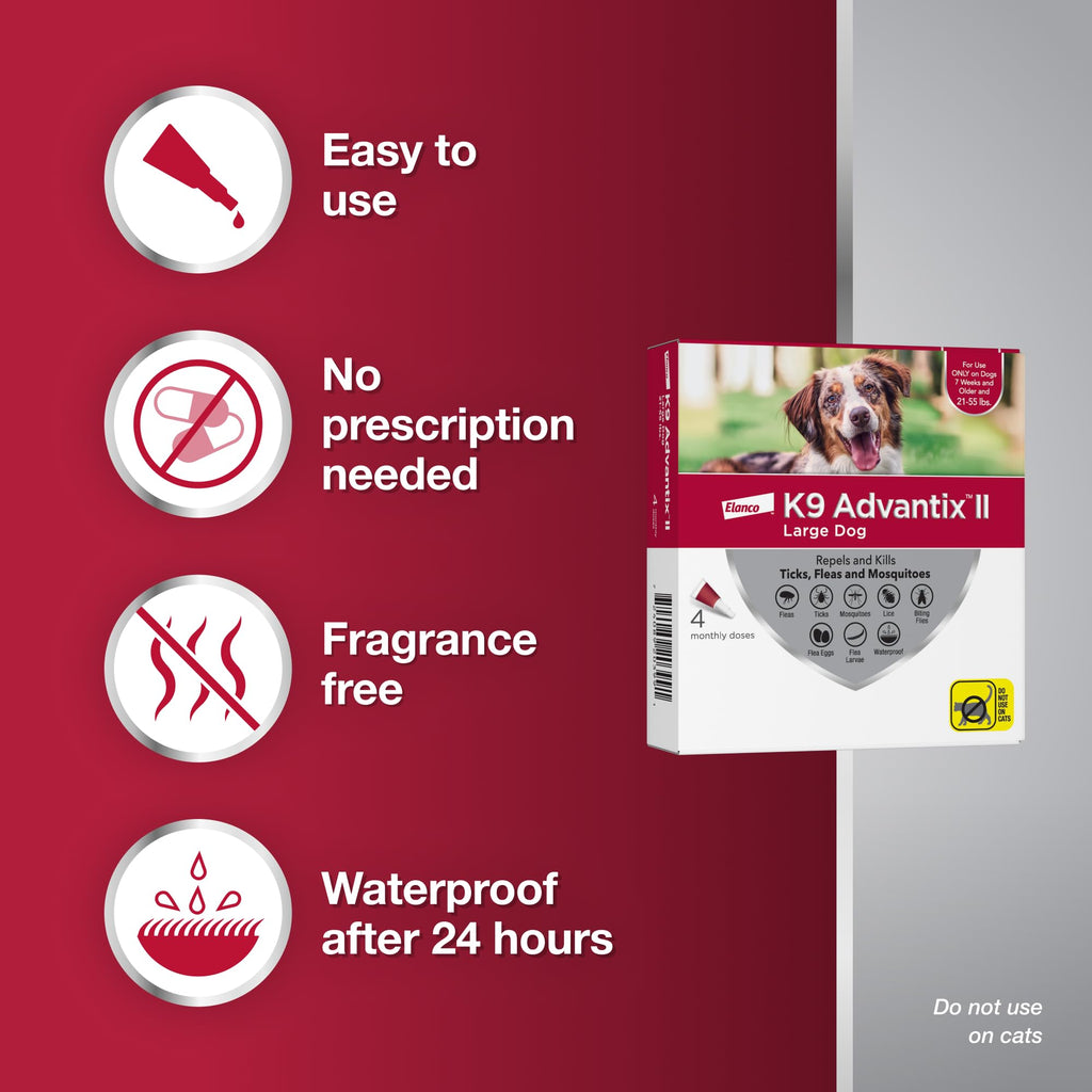 K9 Advantix II Flea & Tick Topical for Large Dogs 21–55 lbs., 1ct
