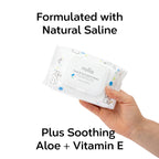 Nolla Nose and Face Wipes for Babies & Kids with Saline, Vitamin E, & Aloe | Unscented | Compostable, 180 Count (6 Packs of 30)