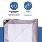 Kotap 12 x 20 Ft. Ultra Heavy-Duty Protection/Coverage Tarp, Superior Weave for Greater Longevity, 16-mil, Reversible, Multi-Use, Waterproof, Silver-White, 1-Pack (TUH-1220)