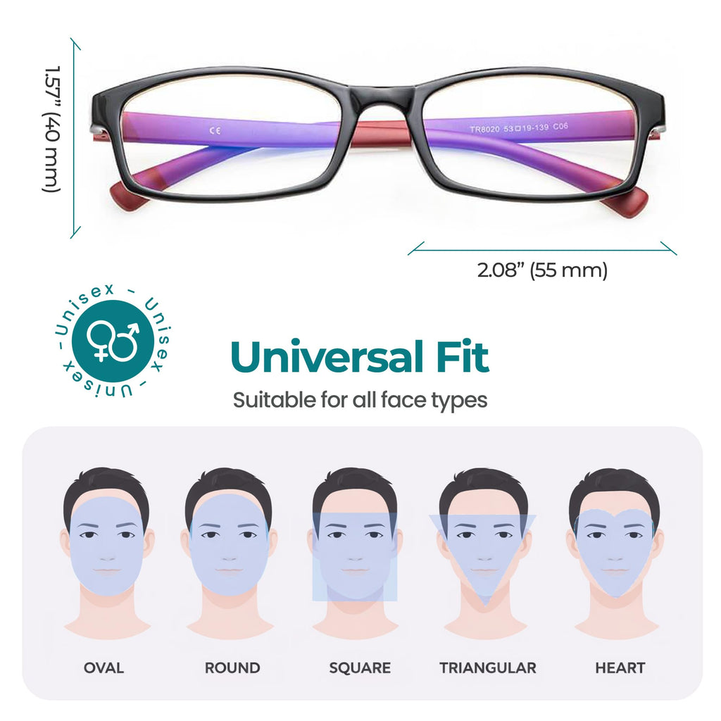 PROSPEK Blue Light Reading Glasses for Men and Women, Computer Reading Glasses 1.75 with Blue Light Protection and Clear Lens, Anti Eyestrain Glasses