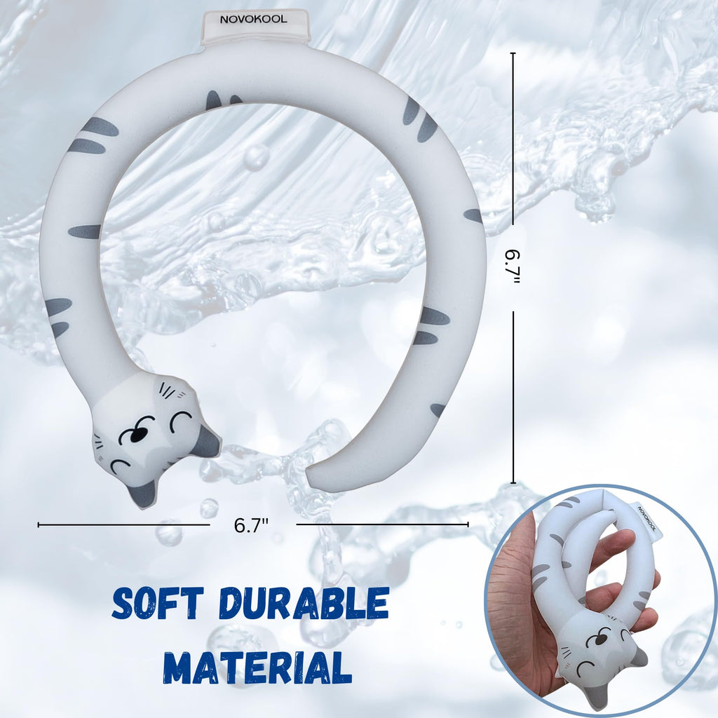 2 Pack Neck Cooling Tube with Insulated Bag - Reusable Ice Ring Neck Cooler Indoor Outdoor - Wearable Cooling Wrap - Relief for Summer and Hot Flashes - Ice Ring Freezes Under 64℉(2Cat)