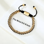 WP WEPICK 18K Gold-Plated Bracelets for Men Franco Link Chain Adjustable