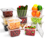 VOISEN 12 Pack Plastic Food Pan with Lids 1/6 Size 4 Inch Deep Commercial Food Storage Containers for Fridge Salad Fruits Vegetables Clear Restaurant Polycarbonate