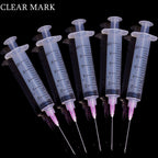 100 Pack 10ml/cc Plastic Luer Lock Syringa with 18Ga and Cap, Individually Sealed Wrapped, for Scientific Labs, Measuring Liquid, Refilling Cartridges or Glue Applicator