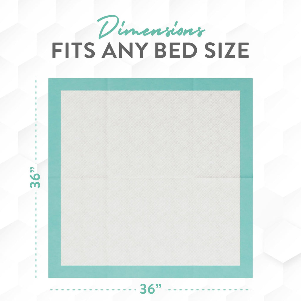 Inspire Super and Ultra Absorbent Disposable Bed Pads, 36" X 36", Pack of 50 with Adhesive, XXL