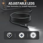 Teslong Dual Lens Endoscope with Light, Mechanic Borescope Inspection Camera, Fiber Optic Scope, Flexible Snake Probe for Automotive, HVAC, Wall & Home Inspections (16.5FT)