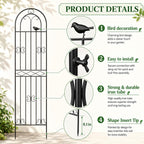 2 Pack 78.7" x 19.6" Iron Arch Decoration Garden Trellis, Metal Climbing Plant Trellis for Heavy Vines, Roses, Flowers, and Vegetables, Perfect for Gardens, Lawns.