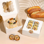 ZYFOTZUN 12 Pcs Cookie Boxes with Window, 6x6x3 inches, for Dessert Pastry