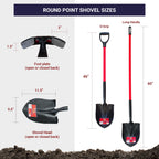 Bully Tools 14-Gauge Round Point Gardening Shovel, Fiberglass Handle
