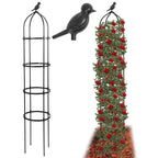 6FT Garden Obelisk Trellis for Climbing Plants,70”Metal Plant Support Tower, Heavy Duty Thickened Tube,Rustproof Black Flower Stand for Vines, Roses, Outdoor & Indoor Use