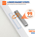 MAGZO Magnetic Screen Door Fit Door Size 36 x 80 Inch, Screen Size 38" x 81" Strong Magnet Door Mesh with Reinforced Hook & Loop for Patio, Sliding, French Door, White