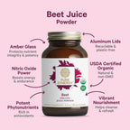 PURE SYNERGY Organic Beet Juice Powder | Pre-Workout Supplement | Organic Beet Root Juice Powder | for Healthy Circulation, Exercise, and Detoxification (6.4 oz.)