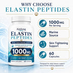 Ainlong Elastin Peptides 1000mg, Marine Elastin Peptide Skin Tightening Formula, 60 Count (1)