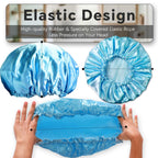 Smilco 2 Pack Shower Caps for Women, Reusable Waterproof Double Layer Bath Cap, Large EVA Elastic Hair Cover for Shower, Fits Long Hair & Braids, for Spa & Home