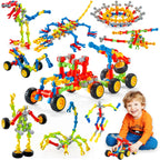 Huaker Stem Building Toys for 3 4 5 6 7 8 Year Old Boys Girls Kids,125 Pieces Building Blocks Educational Learning Toys with Large Storage Box,Ideal Christmas Birthday Gifts