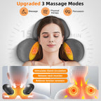 Upalled Cordless Heated Neck Massager Pillow for Pain Relief Deep Tissue