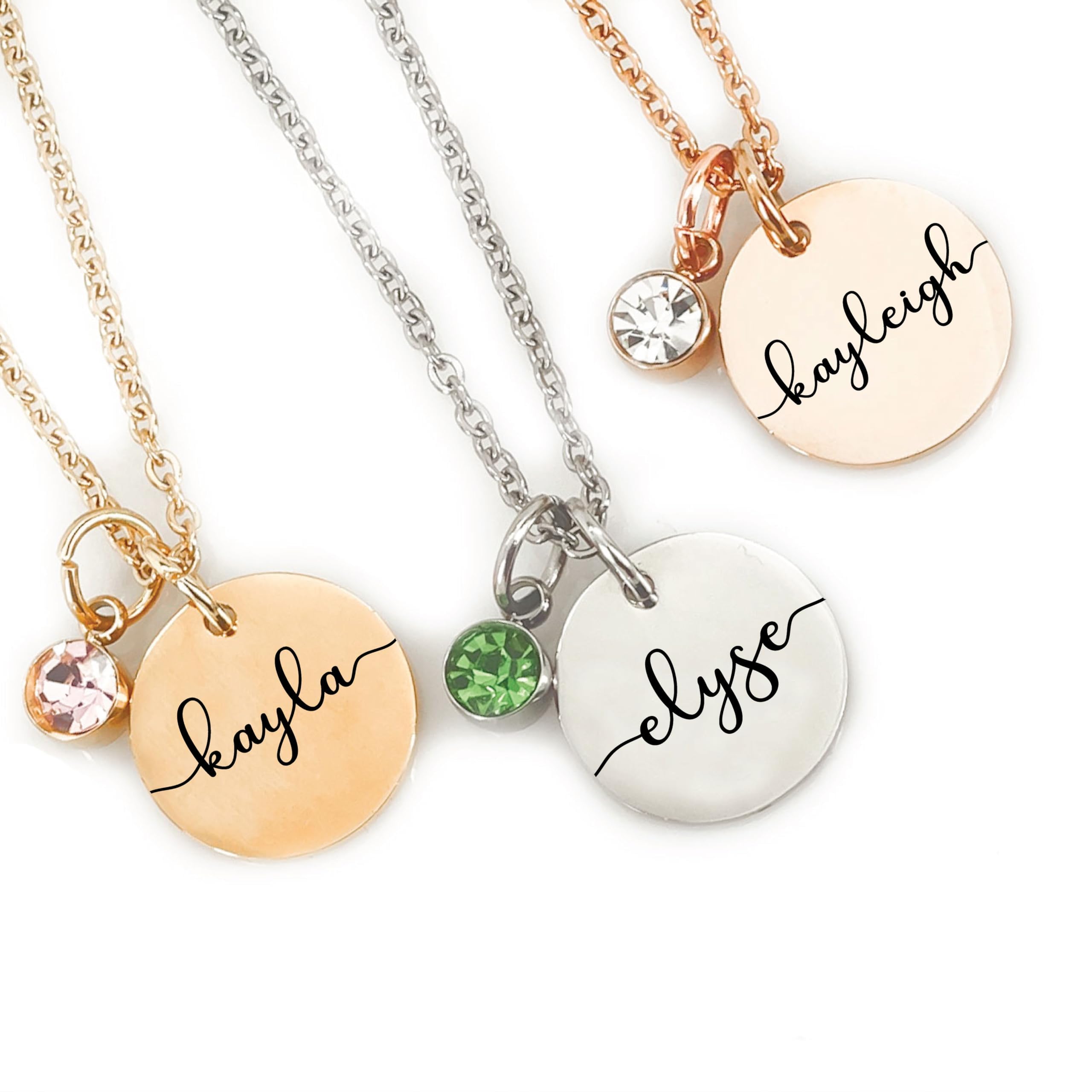 Personalized Birthstone Necklace | Custom Name Necklace | Girl friend Gift | Friend Necklace for Women | Kinsley Birthstone Necklace Custom KINSLEY-BS-DISC