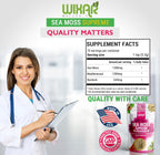 Wixar Wildcrafted Sea Moss Powder – (8 Ounces) – Natural Irish Sea Moss and Bladderwrack with Burdock Powder - Thyroid Support, Healthy Skin, Keto Detox, Joint Support Alkaline Supplements