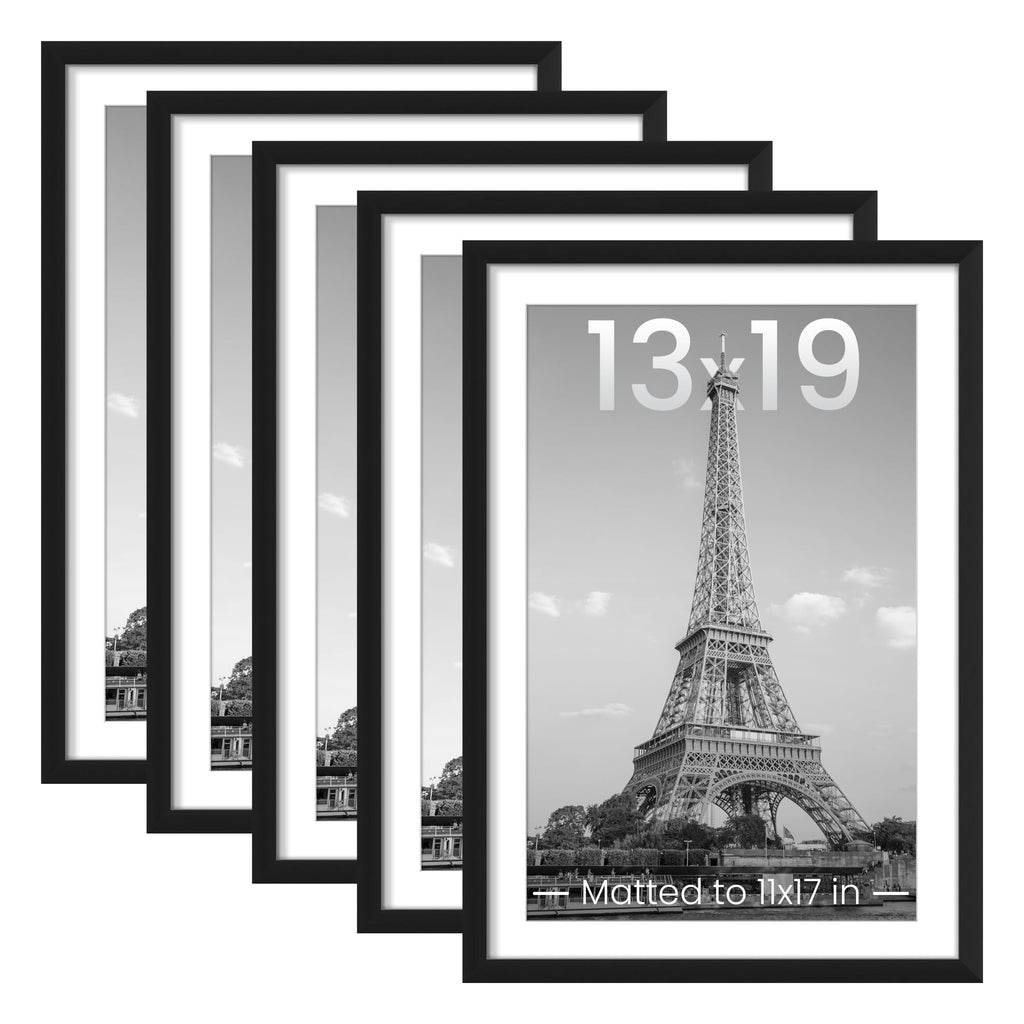 upsimples 13x19 Picture Frame, Gallery Wall Frames Set of 5, Black